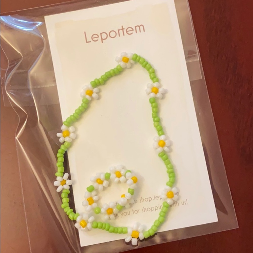 [Handmade]Flower Beads Bracelet & ring set 🌼